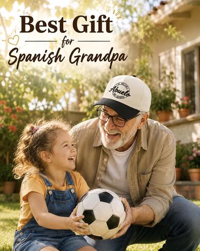 El Mejor Abuelo Hat for Men, 3D Embroidered Spanish World's Best Grandpa Baseball Cap, Regalos para Fathers Day Birthday Gift from Grandkids in Saudi Arabia