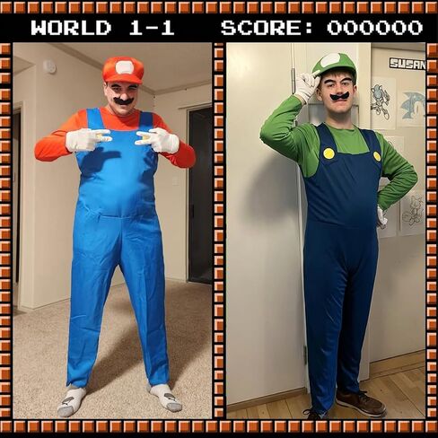 Honcloud Fake Mustache and Eyebrow for Super Plumbers Halloween Party Costume Props Accessories in Saudi Arabia