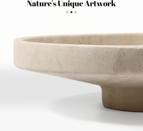 Koville Natural Travertine Fruit Bowl for Kitchen Counter – Decorative Stone Serving Decorative Bowl for Vegetables, Foods and Home Decor Centerpiece in Saudi Arabia