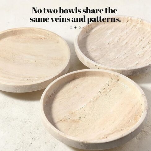 Koville Natural Travertine Fruit Bowl for Kitchen Counter – Decorative Stone Serving Decorative Bowl for Vegetables, Foods and Home Decor Centerpiece in Saudi Arabia