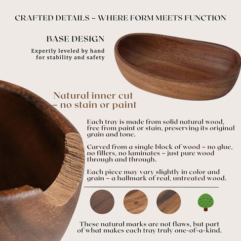 Wooden Bowl for Keys Walnut Wood Catchall Bowl for Entryway Table Rustic Decorative Bowl for Home Decor Coffee Table Oval Boat Shape (Small (6.7")) in Saudi Arabia