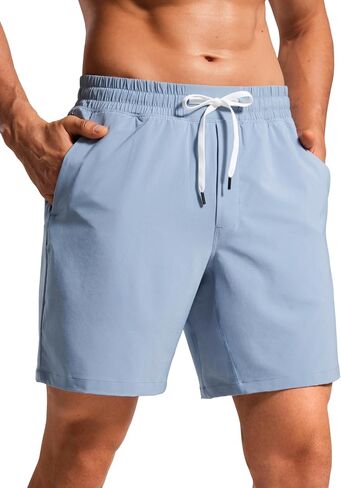 CRZ YOGA Mens Swim Trunks 5''/7'' - Mesh Liner Quick Dry Beach Sports Casual Swimwear Shorts with Pockets in Kuwait