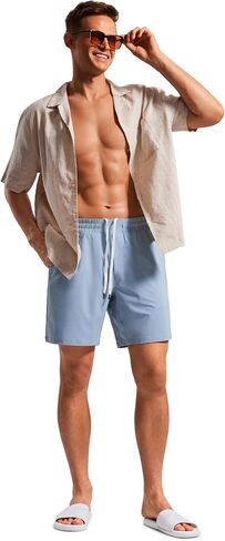 CRZ YOGA Mens Swim Trunks 5''/7'' - Mesh Liner Quick Dry Beach Sports Casual Swimwear Shorts with Pockets in Kuwait