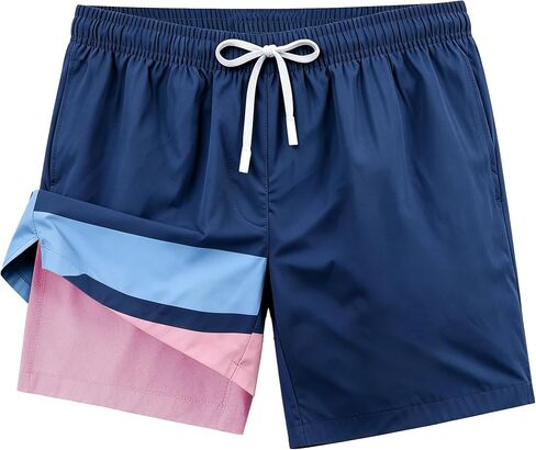 Mens Swim Trunks 2 in 1 Swimming Board Shorts with Pockets Quick Dry Bathing Suits for Beach Water Sports in Kuwait