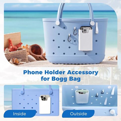 7Pcs Accessories for Bogg Bag, Includes Mesh Partition Bag with Zipper &7 Compartments,Cup Holder,Phone Holder, Hooks&Carabiners,Compatible with X-Large Beach Bag,Perfect for Beach,Summer,Travel in Saudi Arabia