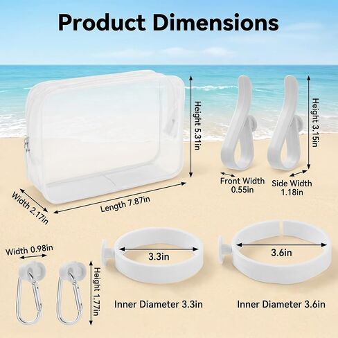 7PCS Bogg Bag Accessories Organizer Compatible with Original Medium and Large Bogg Bag Insert Cup Holder Pouch Key Holder Hooks Attachments for Croc Bag Simple Modern Bag Rubber Tote Bag(White) in Saudi Arabia