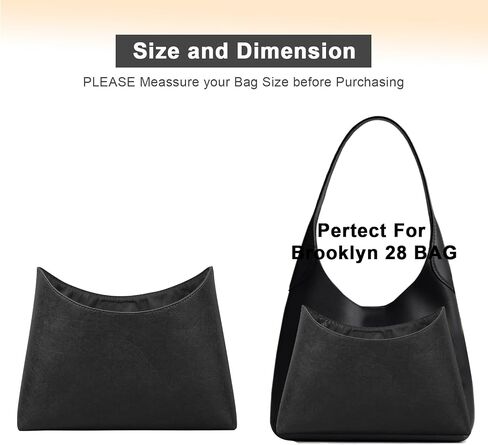 LOUKAYCCI Purse Organizer Insert for Coach brooklyn 28 Bag Insert Organizer DupontPaper Lightweight Purse Insert (Black&Black) in Saudi Arabia