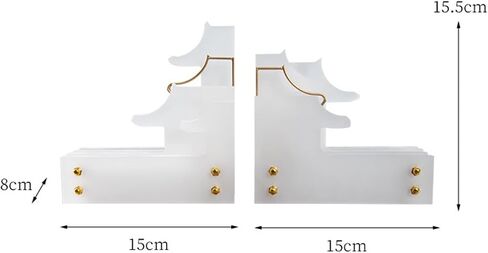 Bookend Support Chinese Acrylic Bookends Heavy Duty Book End Ancient Architecture Bedroom Library Office School and Desktop Decorations Bookends in Kuwait