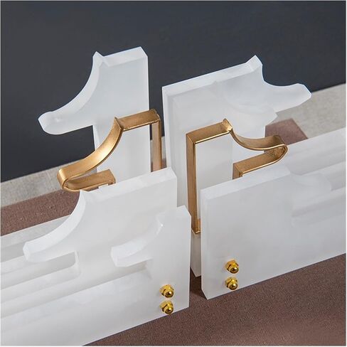 Bookend Support Chinese Acrylic Bookends Heavy Duty Book End Ancient Architecture Bedroom Library Office School and Desktop Decorations Bookends in Kuwait
