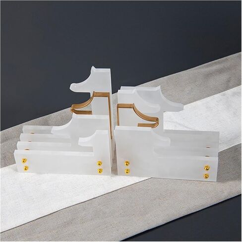 Bookend Support Chinese Acrylic Bookends Heavy Duty Book End Ancient Architecture Bedroom Library Office School and Desktop Decorations Bookends in Kuwait