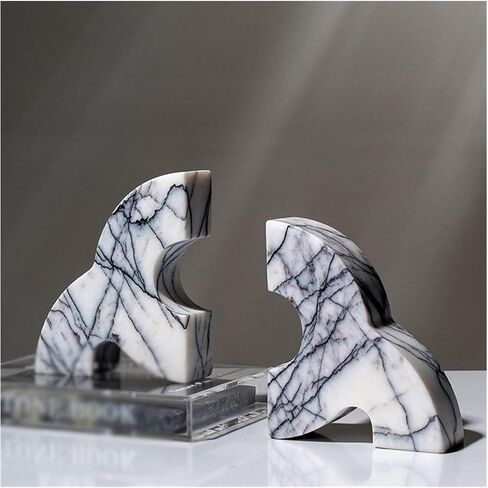 Bookend Support Decorative Bookends for Shelves Marble Reading Bookend Figurine Accent Piece for Home Office Table and Desk Decor Bookends in Kuwait