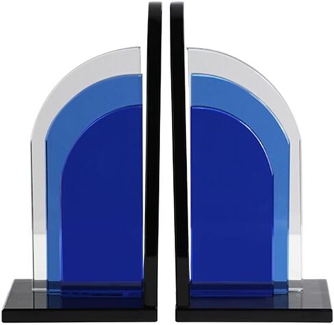 Bookend Support Book Ends Decorative Simple Blue Crystal Bookends Living Room Bookend Shelf Desk Office Home Furnishings Bookends in Kuwait