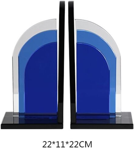 Bookend Support Book Ends Decorative Simple Blue Crystal Bookends Living Room Bookend Shelf Desk Office Home Furnishings Bookends in Kuwait