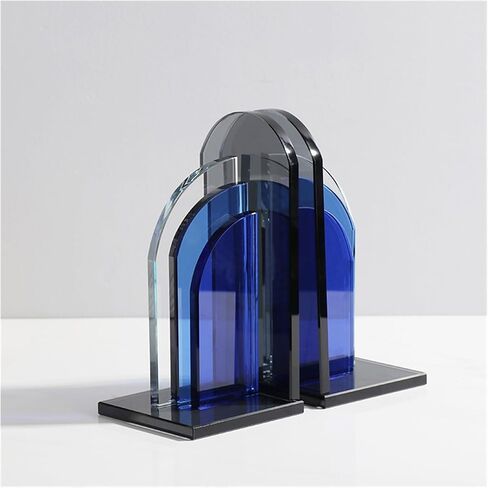 Bookend Support Book Ends Decorative Simple Blue Crystal Bookends Living Room Bookend Shelf Desk Office Home Furnishings Bookends in Kuwait