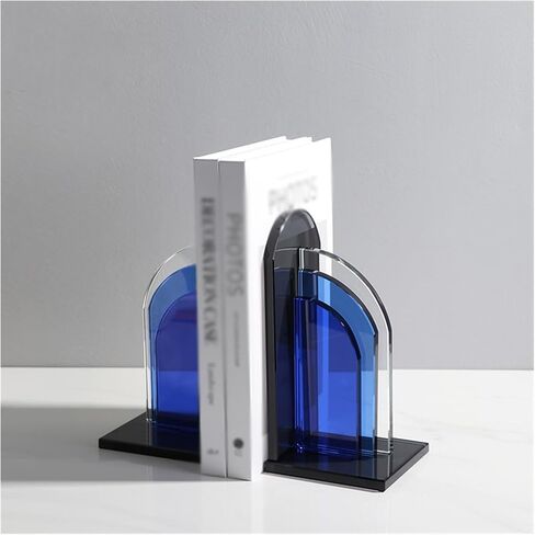 Bookend Support Book Ends Decorative Simple Blue Crystal Bookends Living Room Bookend Shelf Desk Office Home Furnishings Bookends in Kuwait