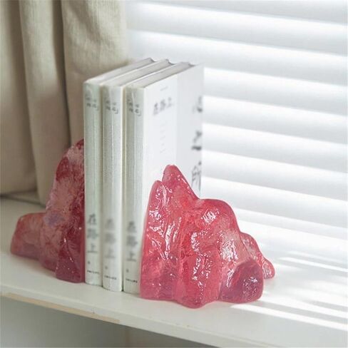 Bookend Support Bookends Chinese Pink Transparent for Bookshelves Office Desk Living Room Bookends in Kuwait
