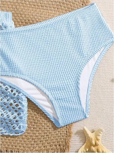 Verdusa Girl's 3 Piece Bikini Sets Metal Starfish Swimsuits Cute Bathing Suit with Beach Cover Up Skirt in Kuwait