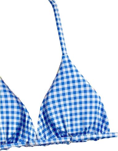 SOLY HUX Girl's Floral Plaid Bikini Set Halter Triangle Gingham Bathing Suit Summer Beach Two Piece Swimsuit in Kuwait