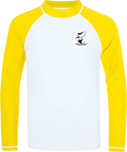 Boys Long Sleeve Rash Guard Swim Shirt, UPF 50+ SPF UV Sun Protection Water Shirt for Toddler Kids Youth Beach Surf in Kuwait