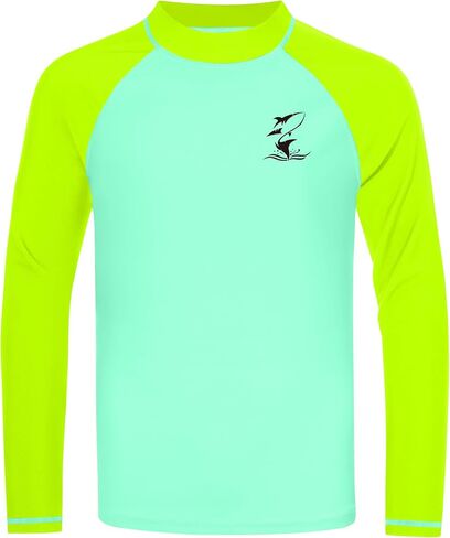 Boys Long Sleeve Rash Guard Swim Shirt, UPF 50+ SPF UV Sun Protection Water Shirt for Toddler Kids Youth Beach Surf in Kuwait