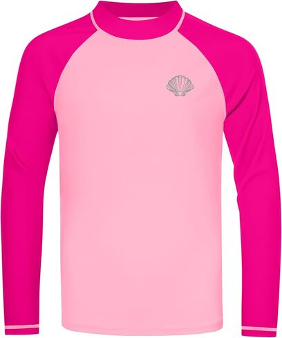 Boys Long Sleeve Rash Guard Swim Shirt, UPF 50+ SPF UV Sun Protection Water Shirt for Toddler Kids Youth Beach Surf in Kuwait