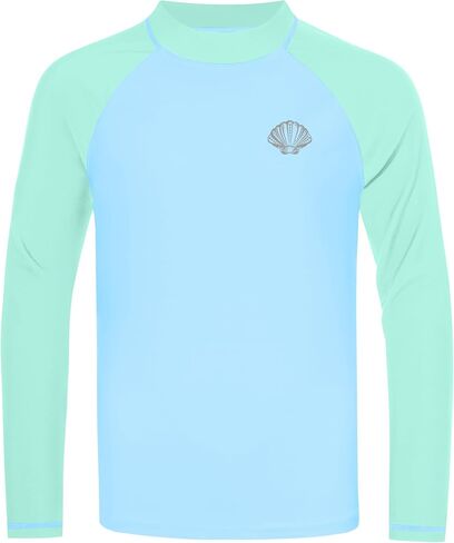 Boys Long Sleeve Rash Guard Swim Shirt, UPF 50+ SPF UV Sun Protection Water Shirt for Toddler Kids Youth Beach Surf in Kuwait