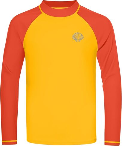 Boys Long Sleeve Rash Guard Swim Shirt, UPF 50+ SPF UV Sun Protection Water Shirt for Toddler Kids Youth Beach Surf in Kuwait