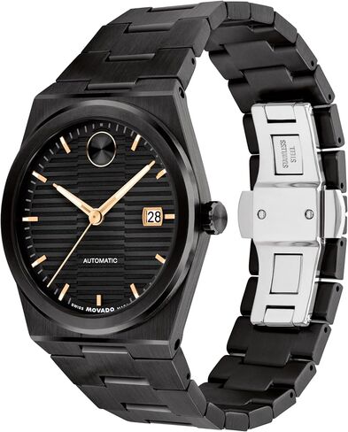 Movado Men's Bold Quest Swiss Automatic Ionic Plated Black Steel Watch, 39mm, Gift for Him in Kuwait