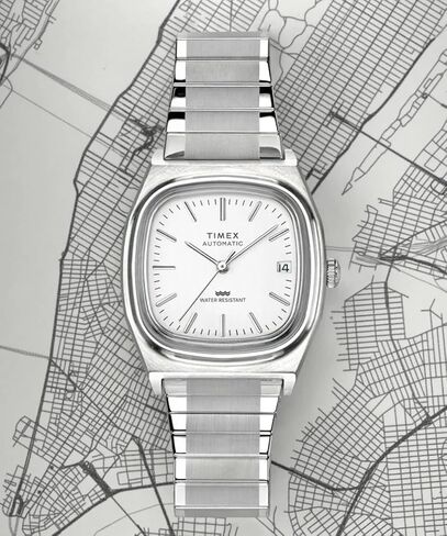 ساعة Timex® Automatic 1983 E Line Reissue 34 مم بسوار من الفولاذ المقاوم للصدأ in Kuwait