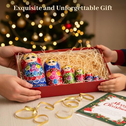 AMOR PRESENT Nutcracker Nesting Dolls, 5PCS Nutcracker Matryoshka Wood Nesting Nutcrackers for Christmas Children Kids Birthday Gift in Saudi Arabia