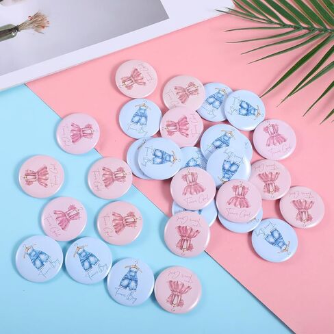 Babys Shower Party Game Supplies 30Pcs Boy or Girl Gender Reveal Pins, Funny Baby Shower Team Boy Girl Button Pin, Blue Pink Baby Clothes Team Boys or Girls Badges for Birthday in Kuwait