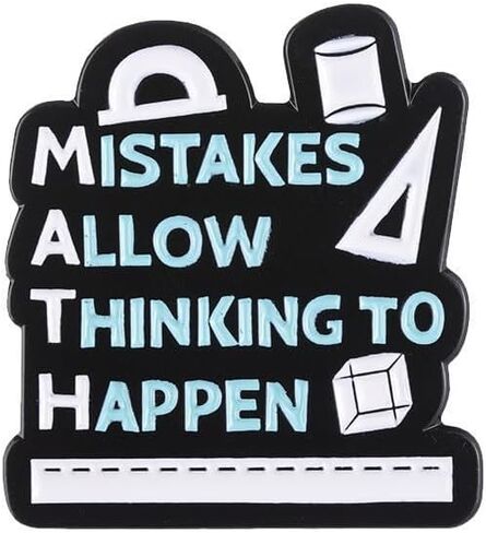 Mistakes Allow Thinking To Happen Enamel Pin MATH Utensil Badge Brooch For Backpacks Coats Hats Accessories in Kuwait
