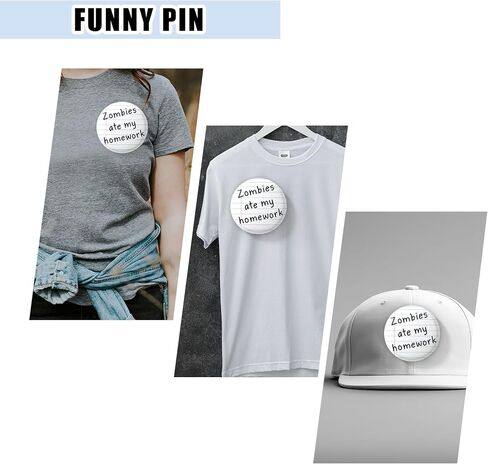 Funny Button Pin – 2.25 Inch “Zombies Ate My Homework" Design, Cute Meme Pins for Backpack, School Humor Gifts for Students & Teachers in Kuwait
