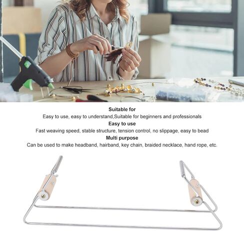 TOPINCN Beading Loom Bead Loom Machine Metal Bead Portable Beaded Bracelets Necklaces Weaving Tool for Beaded Bracelets Necklaces (Silver) in Saudi Arabia