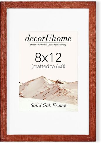 decorUhome Solid Oak Wood 11x14 Picture Frame, Display Pictures 8x10 with Mat or 11x14 without Mat, Wall Mounting Photo Frame, Natural, 1 Pack in Saudi Arabia