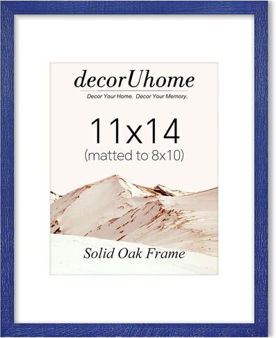 decorUhome Solid Oak Wood 11x14 Picture Frame, Display Pictures 8x10 with Mat or 11x14 without Mat, Wall Mounting Photo Frame, Natural, 1 Pack in Saudi Arabia