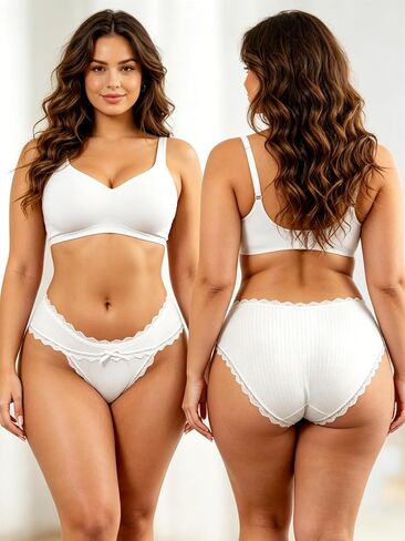 LEVAO 5 Pack Cotton Underwear for Women Comfortable Ladies Bikini Panties Breathable High Waisted Cheeky Briefs in Kuwait