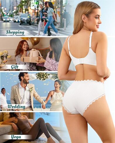 LEVAO 5 Pack Cotton Underwear for Women Comfortable Ladies Bikini Panties Breathable High Waisted Cheeky Briefs in Kuwait