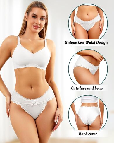 LEVAO 5 Pack Cotton Underwear for Women Comfortable Ladies Bikini Panties Breathable High Waisted Cheeky Briefs in Kuwait