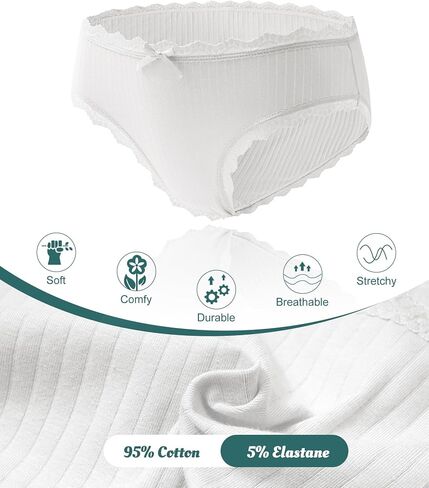 LEVAO 5 Pack Cotton Underwear for Women Comfortable Ladies Bikini Panties Breathable High Waisted Cheeky Briefs in Kuwait