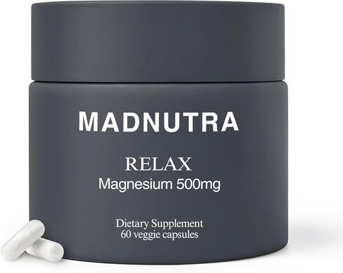 Magnesium Oxide/Citrate 500mg Capsules - High Absorption Chelated Magnesium Supplement for Sleep, Stress Relief, Muscle & Nerve Support - Non-Buffered Magnesium Pills for Daily Use in Saudi Arabia