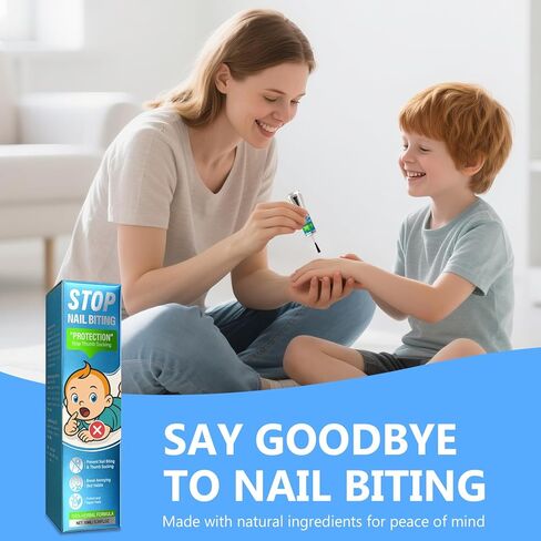 Nail Biting Treatment for Kids, Stop Nail Biting Treatment for Toddlers & Adults, Natural Bitter Nail Polish with Nourishing Oil, Long-Lasting Bitterness to Correct Bad Habits, 10ml/0.35Fl Oz in Saudi Arabia