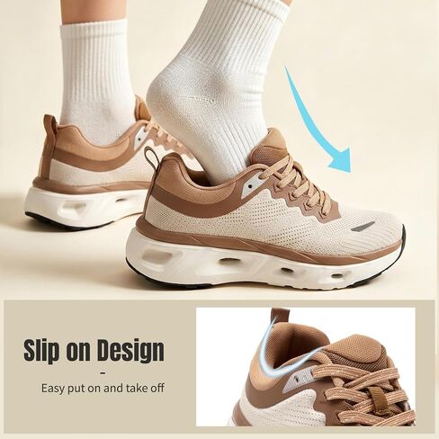 Womens Slip On Walking Shoes Cushioning Non Slip Work Fashion Sneakers Breathable Comfortable Workout Running Tennis Gym Athletic Shoe in Kuwait