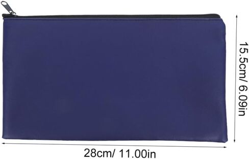 4pcs Pu Synthetic Leather Money Bags with Zipper 28x15.5cm Blue Wallets for Coins, Receipts, Cosmetics, Document Organizer Pouches for Bank Deposit and Purse Use in Kuwait