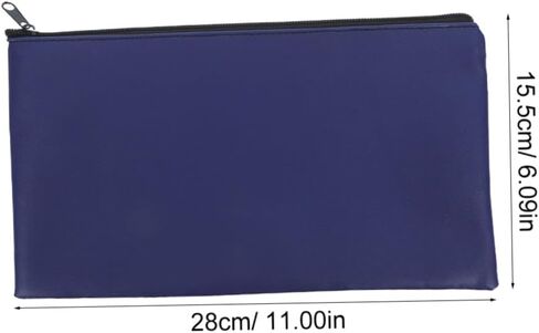 NUOBESTY Pu Leather Zippered Deposit Bag 28x15.5cm, 4pcs Small Cash Pouches for Coins, Receipts, Cosmetics Organizer for Business and Personal Use, Blue in Kuwait