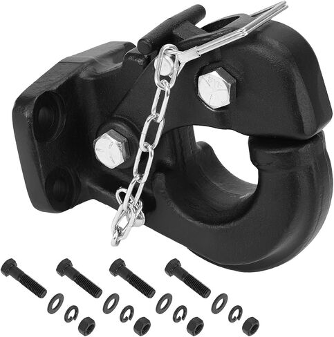 JEXTRA Pintle Hitch 15 ton with 2-5/16 Inch Hitch Ball and Pintle Mount Fits 3 inch Lunette Ring and Towing Rope with Mounting Kit Heavy Duty Black Powder Coat 33000LB in Saudi Arabia