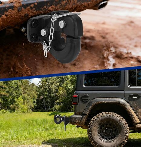 JEXTRA Pintle Hitch 15 ton with 2-5/16 Inch Hitch Ball and Pintle Mount Fits 3 inch Lunette Ring and Towing Rope with Mounting Kit Heavy Duty Black Powder Coat 33000LB in Saudi Arabia