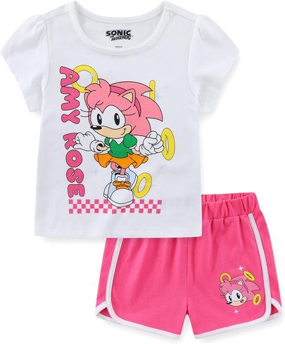 SEGA Sonic the Hedgehog Amy Rose Girls Short Sleeve T-Shirt and Shorts Set for Big Kids in Kuwait