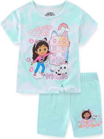 طقم تي شيرت وسروال قصير للفتيات من DREAMWORKS GABBY'S DOLLHOUSE بأكمام قصيرة للأطفال الصغار وحتى الأطفال الكبار in Kuwait