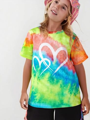 Tween Girls Clothes Summer Short Sleeve T-Shirt and Shorts Set Casual Two Pieces Outfit Size 8 13 in Saudi Arabia